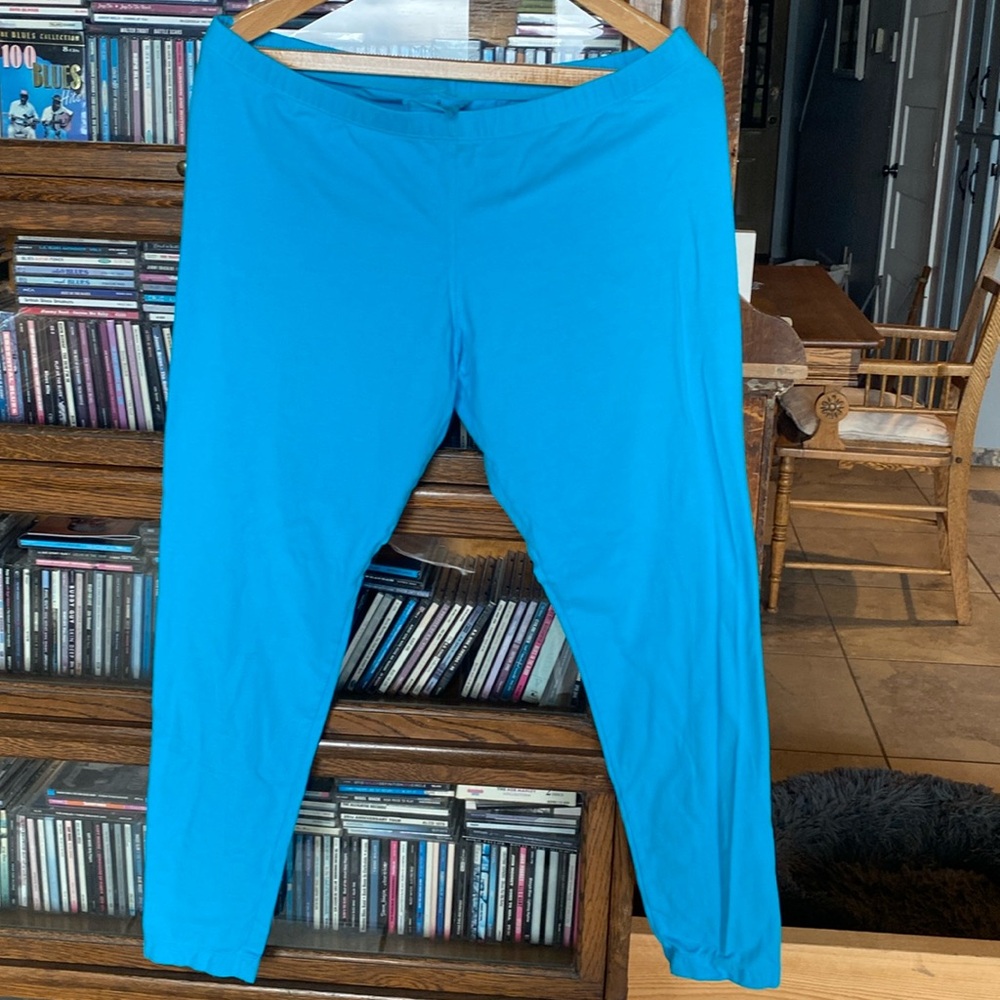 NEON BUDDHA “Licorice Leggings” Brightest Teal Never Worn Washed Once XL